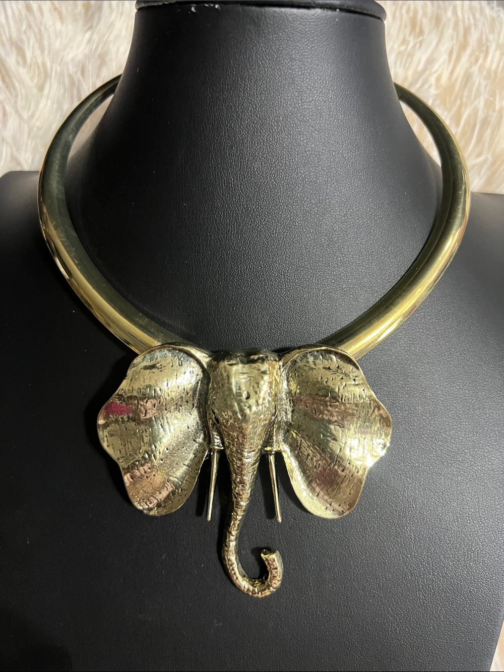 Antique Gold  Tone Elephant Collar Necklace - Women Jewelry